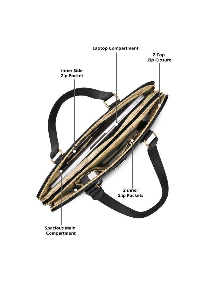 Lavie Luxe Women's Mento25 Laptop Bag (Black) - Image 4