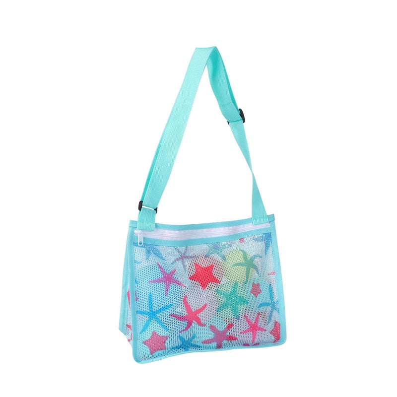 Kids Toy Storage Beach Tote Bag Lake blue starfish