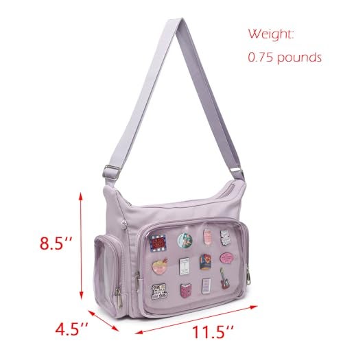 CHERRY SAUCE Canvas Ita Bag Crossbody Shoulder Bag Kawaii Purses and Handbags with Anime Pins Display - Image 2