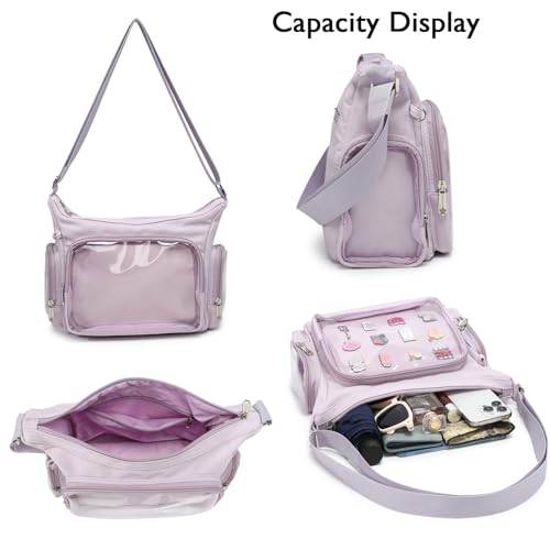 CHERRY SAUCE Canvas Ita Bag Crossbody Shoulder Bag Kawaii Purses and Handbags with Anime Pins Display - Image 4