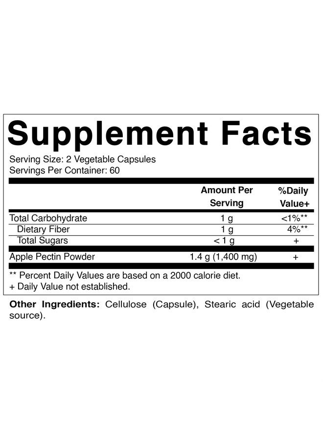 Vitamatic 2 Pack Apple Pectin 700 mg 120 Vegetarian Capsules - Dietary Fiber - Promotes Healthy Intestinal Health* - Image 2