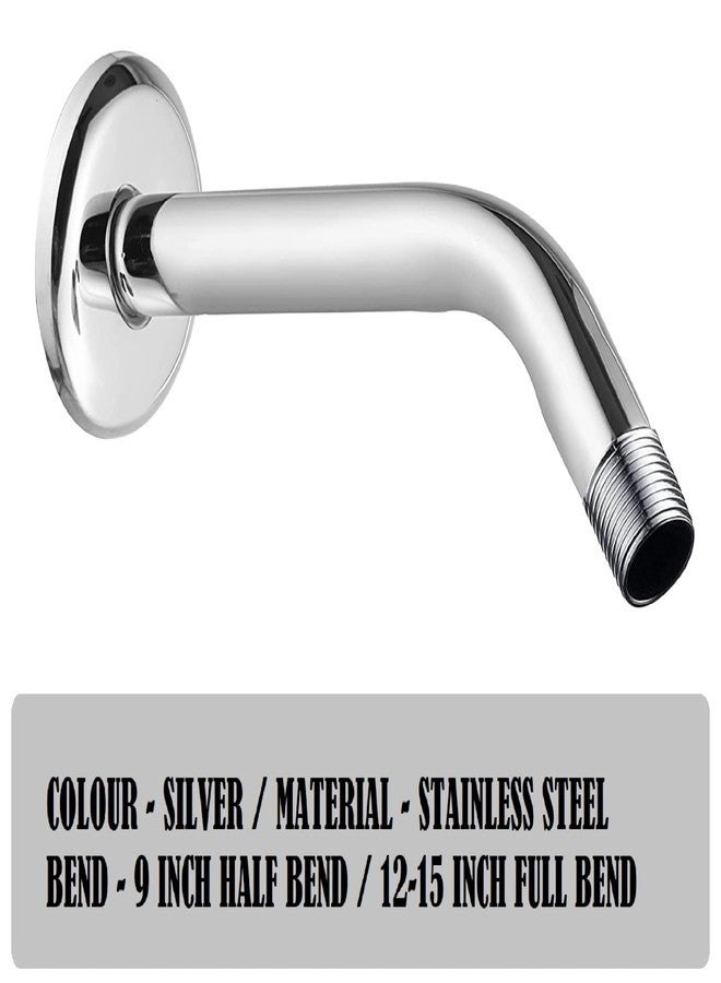 JAGGER JAG205 Premium Grade Stainless Steel Square And Round Shower Arm with Wall Flange, Thread Size 0.5" Inch (ROUND, 12 INCH) - Image 2