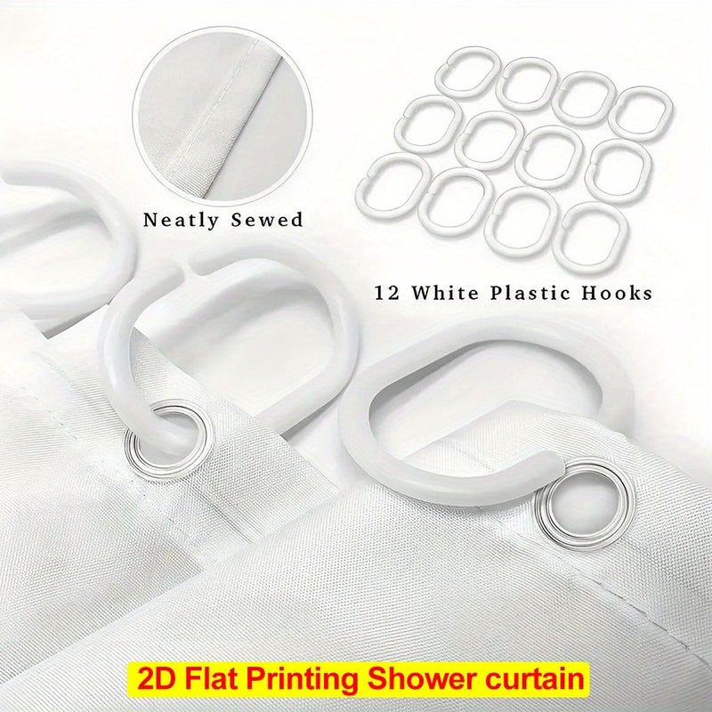 Elegant Pink Bow 2D Flat Printing Shower Curtain 1pc For Bathroom With 12 Plastic Hooks And Metal Grommets Durable Bath Curtain Partition For Bathtub 70.8x70.8 Inches - Image 4