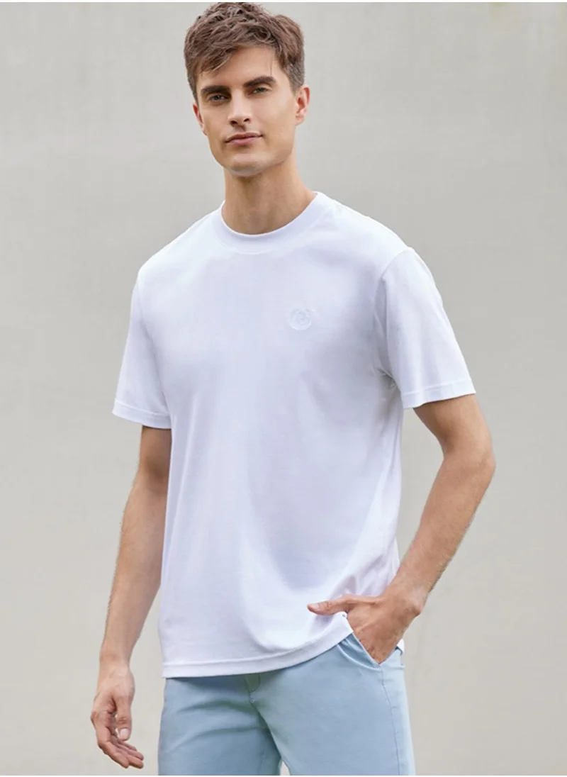 جيوردانو Men's Liquid Touch Smart Tee White