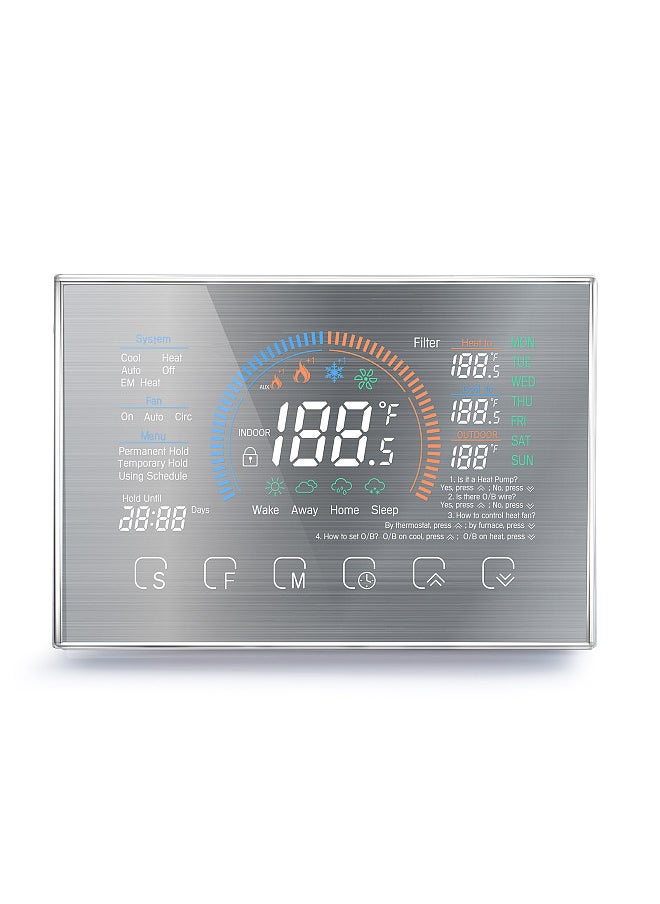 Generic - Heat Pump Room Thermostat Temperature Controller 4.8 Inch Color LCD Screen Programmable Touch Control for Home Office Hotel - Image 1