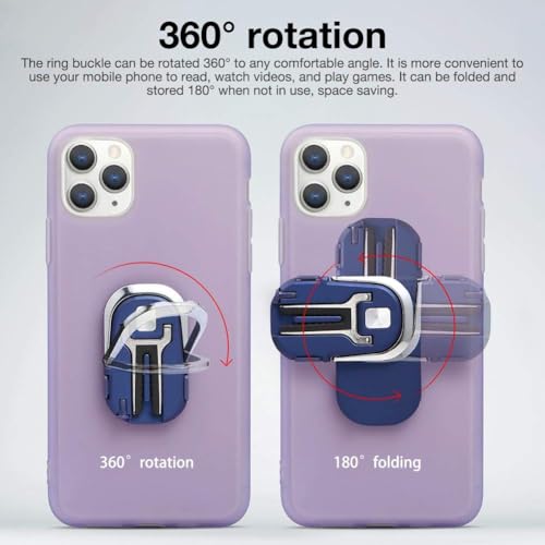 KolorFish Phone Ring Stand Holder Multifunction Car Mount, Finger Ring Phone Stand Air Vent 360°/180° Rotate 2 in 1 Universal Bracket (Blue) - Image 5