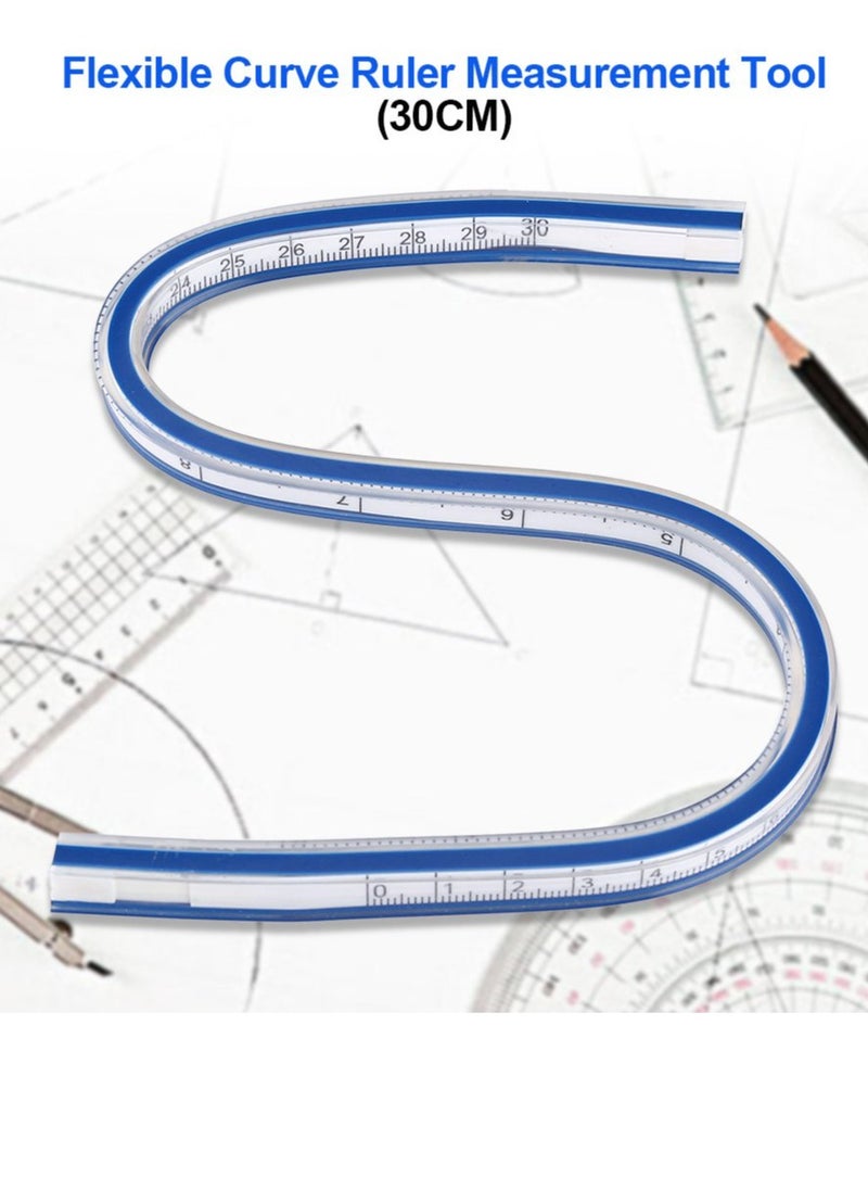 Generic - Flexible Ruler, 4 Different Size Flex Design Curve Ruler for Engineering Drawing or Measuring, Design Graphics, Garment Design (50cm) - Image 1