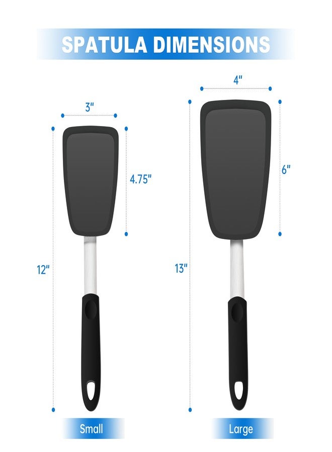 Mepple Flexible Turner Rubber Silicone Spatula for Flipping Eggs, Burgers, Crepes and Fish, Non-stick Silicone Spatula and 600F Heat-resistant Kitchen Cooking Utensils,2 Pack - Image 5