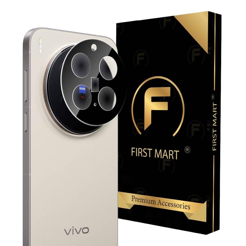 FIRST MART Premium Camera Lens Protection For Vivo X300 Pro 5G (6.78 Inches) With Edge-to-Edge Protector Coverage and Installation Kit |Black, Pack of 1 - Image 1