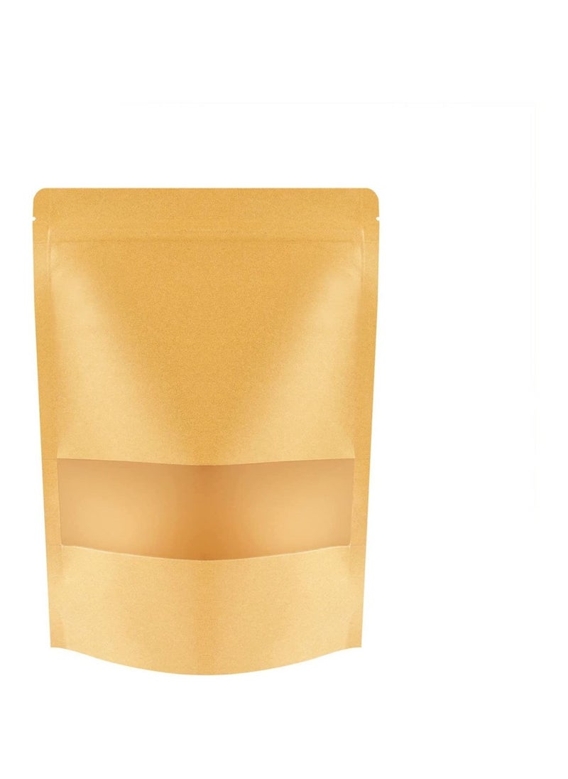 KAWALIB Resealable Kraft Paper Bags with Matte Window And Zip Lock pack of 50 pcs  - Image 5