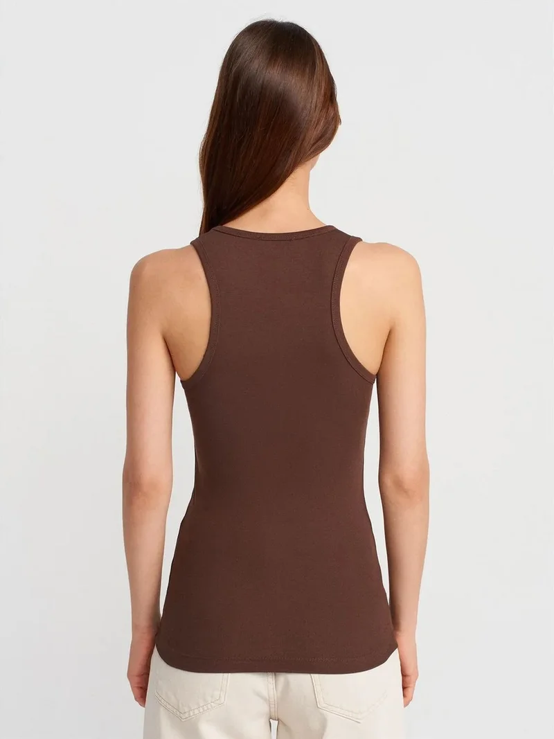 ديلفين DILVIN Ribbed Sleeveless Cami Blouse