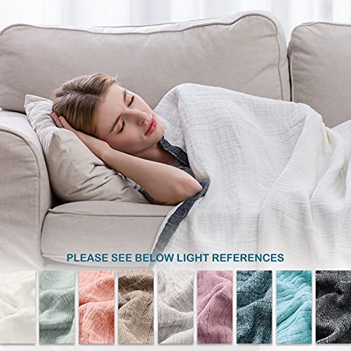 SE SOFTEXLY Muslin Cotton Blanket,100% Cotton Throw Blankets for Couch Bed,4-Layer Gauze Breathable Blanket for All Season,Soft and Lightweight Muslin Blankets Full/Queen Size(80"x90", Cream White) - Image 5