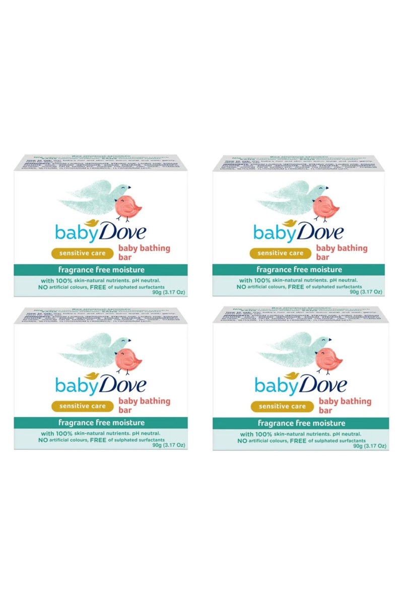 Baby Dove Sensitive Care Baby Bathing Bar – Fragrance Free – 90g 4PC - Image 1