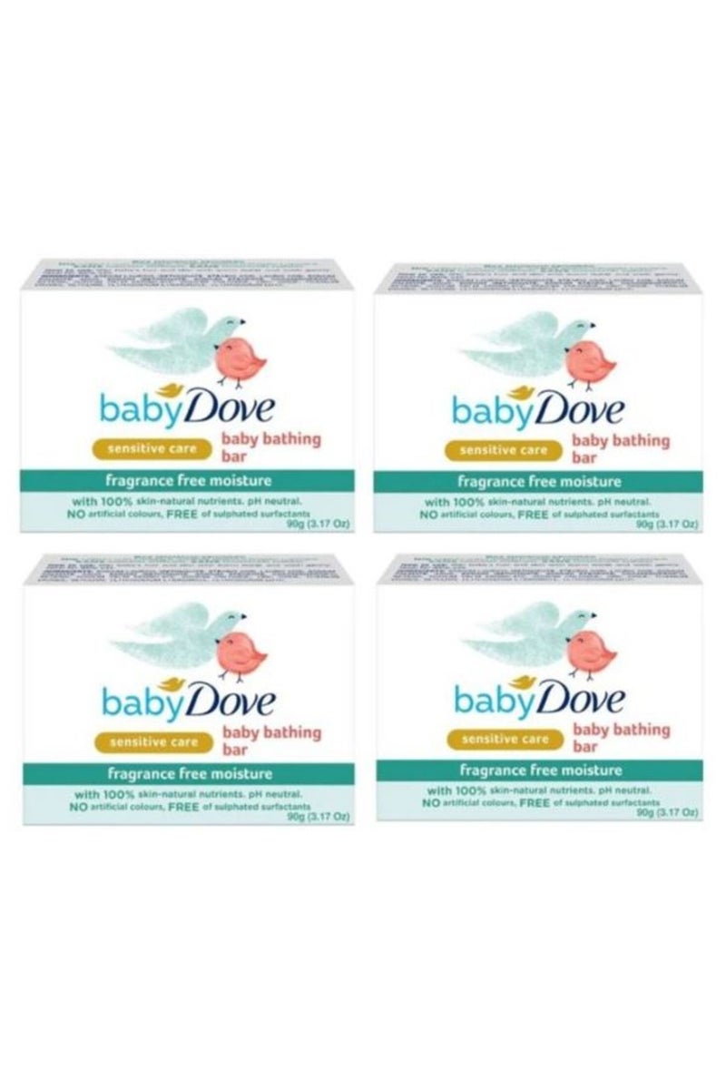 Baby Dove Sensitive Care Baby Bathing Bar – Fragrance Free – 90g 4PC - Image 2