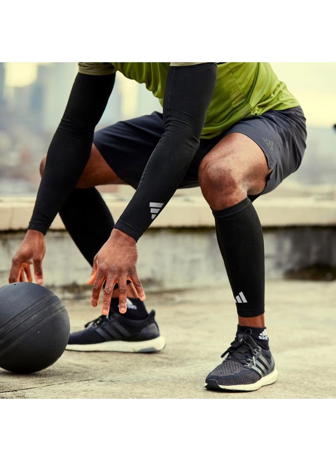 Adidas Calf Compression Sleeves for Women and Men - Pair of Calf Sleeves for Running, Training, and Stronger Workouts - Breathable and Lightweight - Durable Calf Compression Support - Black, L/XL  - Image 4
