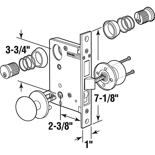 SEGAL Prime-Line SE 27570 2-1/2 in. Backset, Entrance Mortise Lockset, Wrought Solid Brass, Left Handed (Single Pack) - Image 2