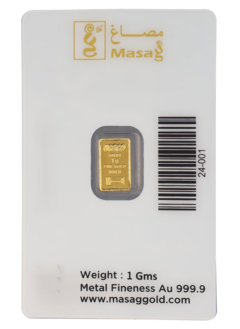 Masag - Gold Bar 24K weighing 1g - Image 1