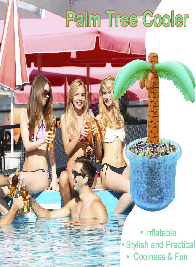 PARENTSWELL 63" Drink Cooler for Parties, 2 Pack Inflatable Palm Tree Ice Bucket for BBQ, Picnic, Pool Party, Bachelorette Supplies, Floating Cooler for Hawaiian Luau Tropical Summer Party Decorations - Image 3