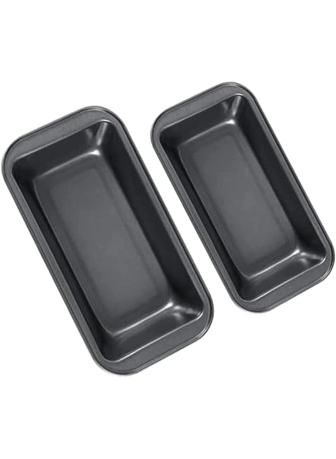 قوالب خبز من الفولاذ الكربوني غير اللاصق، (عبوة من 2) قالب خبز أو قالب كيك. الشكل المستطيل هو الأفضل لخبز الخبز أو الكعك. (27.5x15x6 سم) و (25.5x13x6 سم) - Image 1