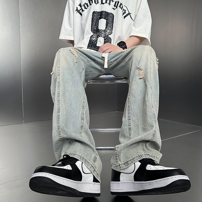 Unisex Classic Denim Jeans Loose Fit Daily Outdoor Wear - Image 4