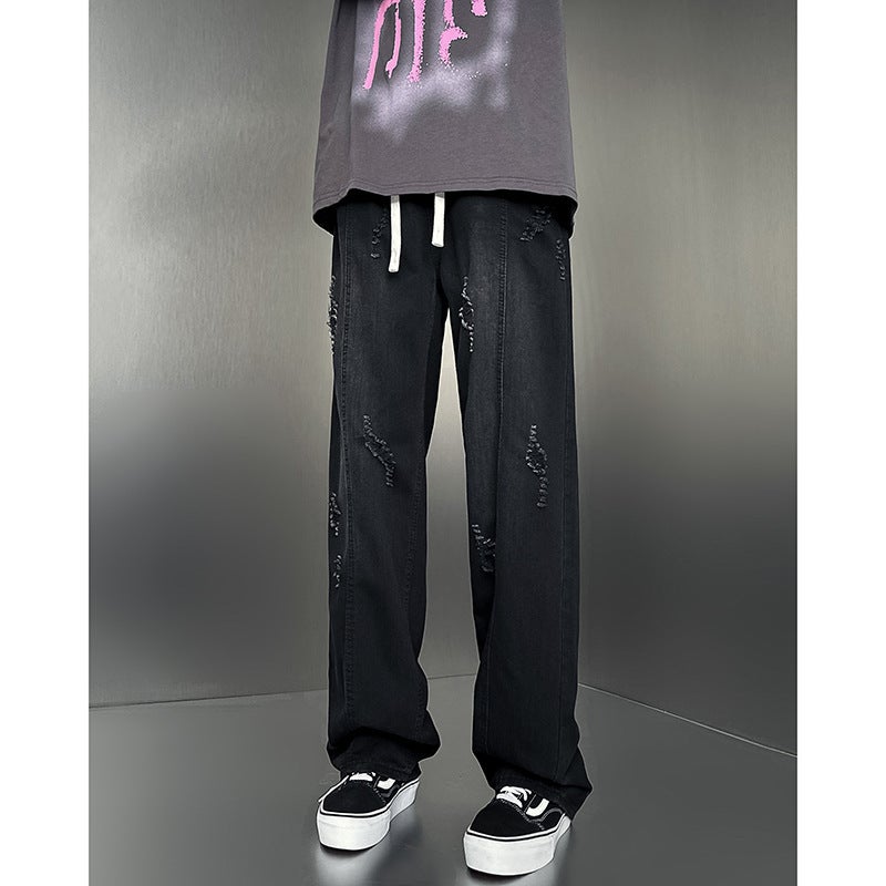 Unisex Classic Denim Jeans Loose Fit Daily Outdoor Wear - Image 1