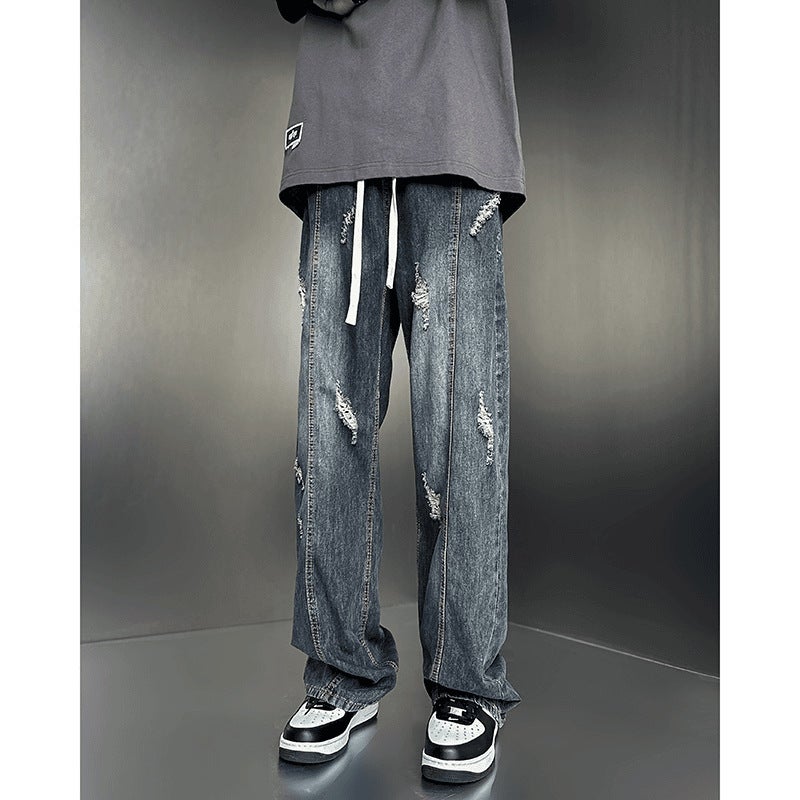 Unisex Classic Denim Jeans Loose Fit Daily Outdoor Wear - Image 3