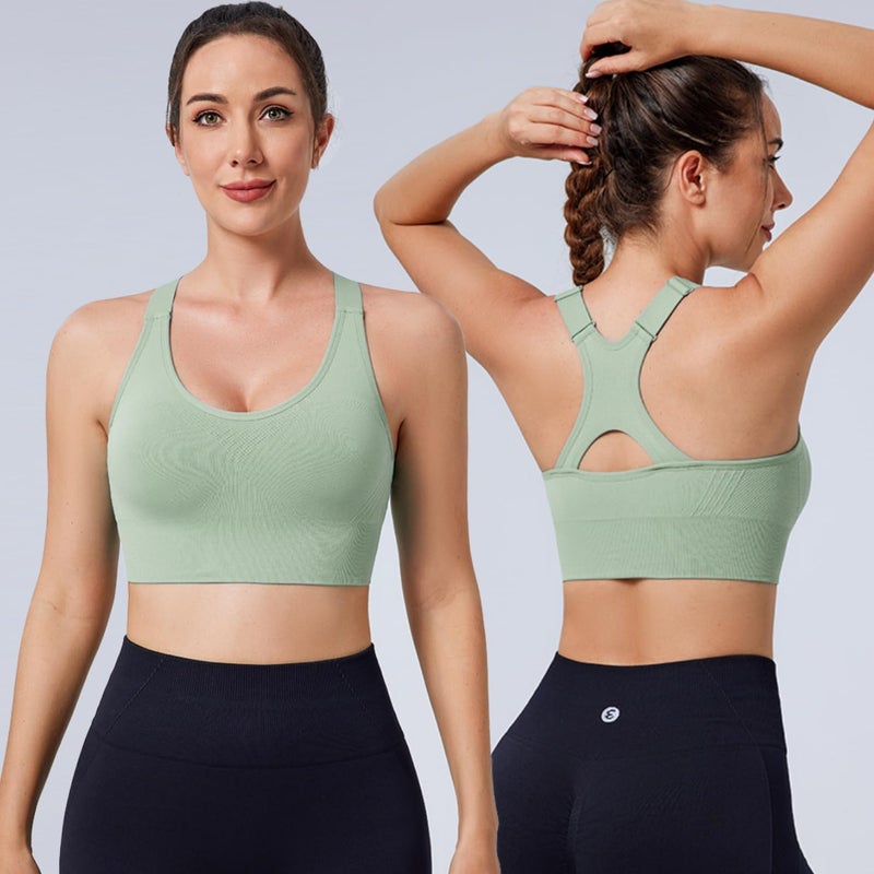 Evercute Racerback High Support Bras Adjustable Sports Bras for Women 3/4 Pack Seamless Padded Workout Bras Yoga Athletic Bra - Image 2