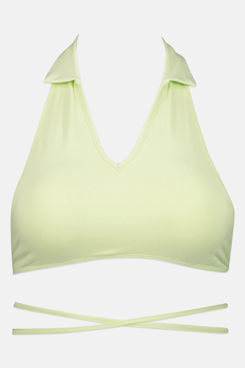 FOREVER 21 بلوزة نسائية بدون أكمام بتصميم V، خضراء - Image 2