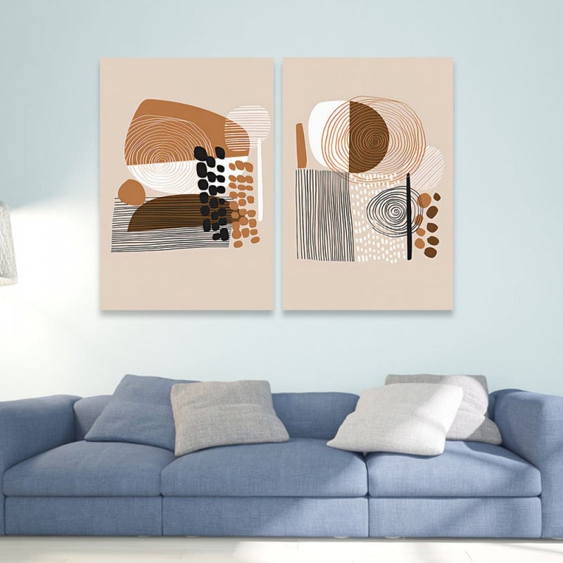 Marktna A double canvas painting with a modern design, total size 80 x 60 cm - Image 1