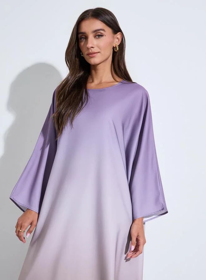 Amirah  Multi-Color Round Neck Gradient Look Kaftan for Women | Best Price UAE