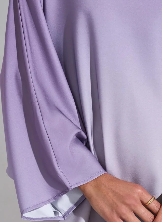 Amirah  Multi-Color Round Neck Gradient Look Kaftan for Women | Best Price UAE