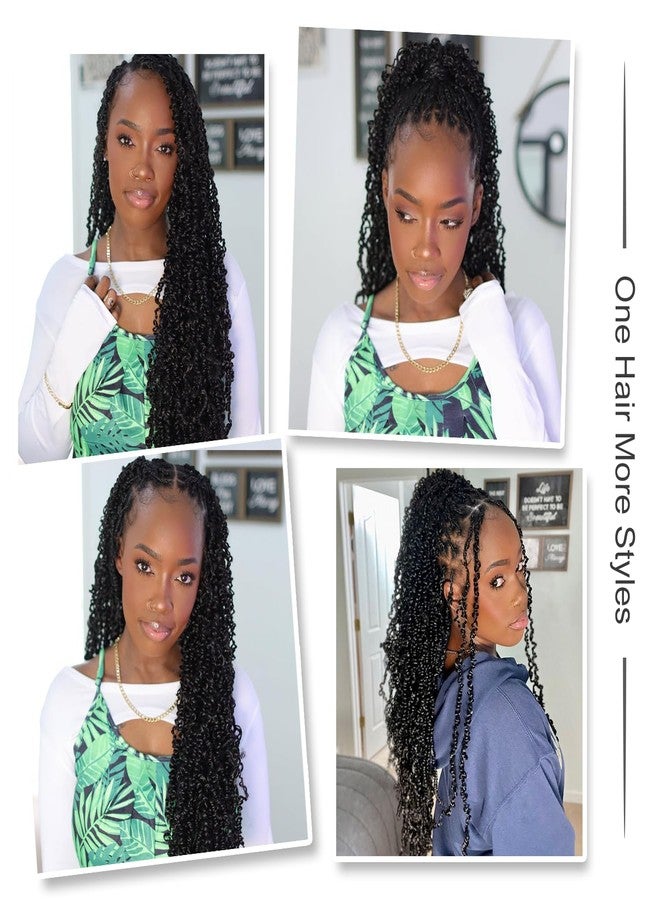 SOKU Boho Majesty Twist Crochet Hair 26" - 8 Packs Black Pre Twisted Mini Passion Twist Crochet Hair Curly Senegalese Dreadlocks Extensions Pre-looped Yanky Twist Braids for Women Synthetic - Image 4