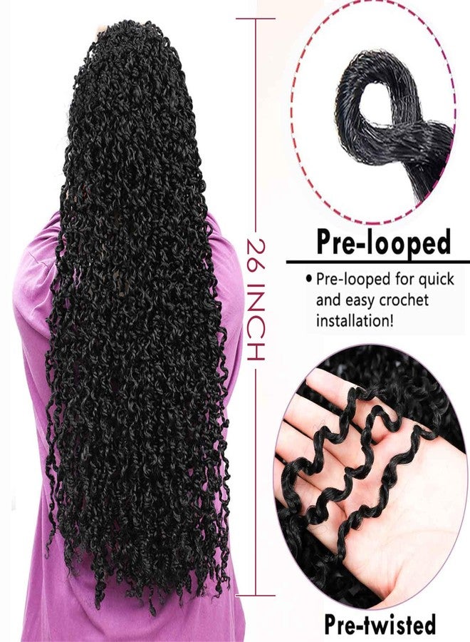 SOKU Boho Majesty Twist Crochet Hair 26" - 8 Packs Black Pre Twisted Mini Passion Twist Crochet Hair Curly Senegalese Dreadlocks Extensions Pre-looped Yanky Twist Braids for Women Synthetic - Image 2