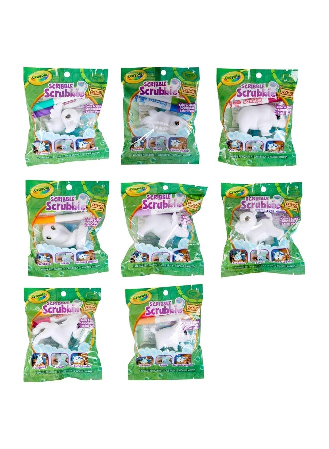 Crayola Scribble Scrubbie Safari Animals Toy Set – Washable Miniature Pet Figures Craft Kit with Coloring Markers and Scrub Brush for Kids (Ages 3+) - Image 2