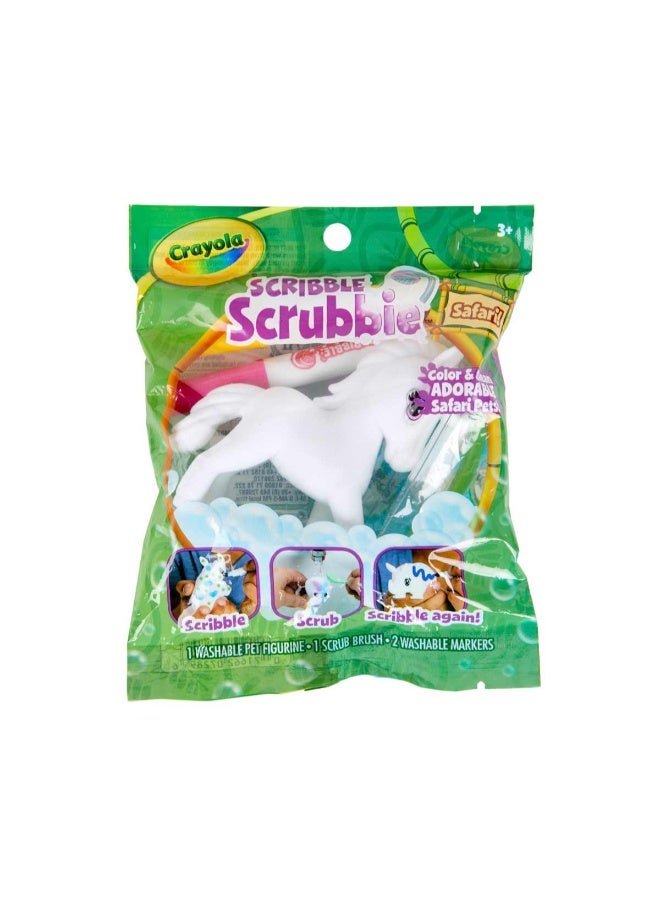 Crayola Scribble Scrubbie Safari Animals Toy Set – Washable Miniature Pet Figures Craft Kit with Coloring Markers and Scrub Brush for Kids (Ages 3+) - Image 5