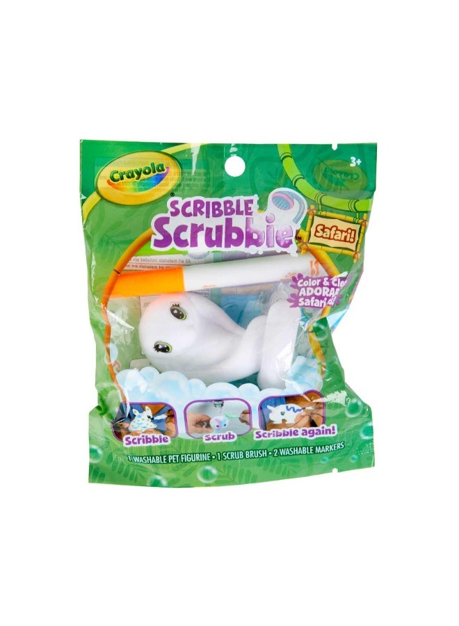 Crayola Scribble Scrubbie Safari Animals Toy Set – Washable Miniature Pet Figures Craft Kit with Coloring Markers and Scrub Brush for Kids (Ages 3+) - Image 4
