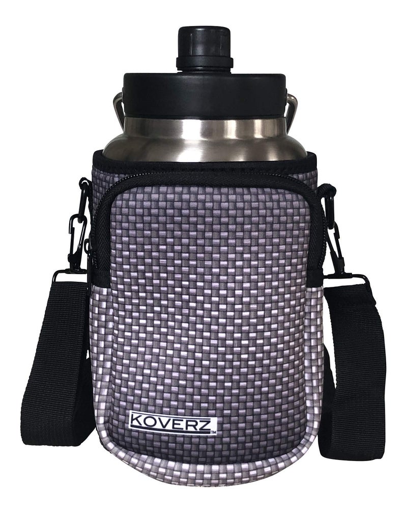 Koverz Half Gallon Jug Carrier, 64oz Bottle Carrier Compatible with Yeti & RTIC Half Gallon Jugs - Carbon Fiber - Image 1