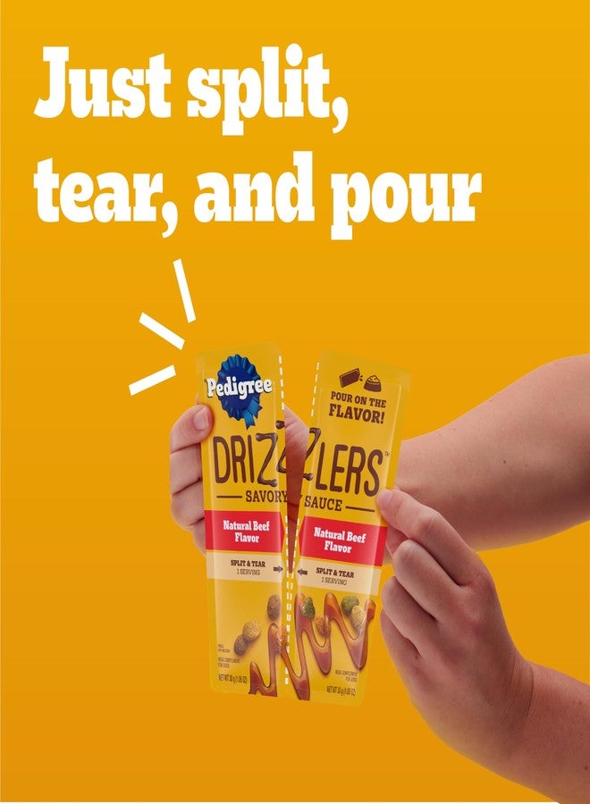 بيديجري طعام الكلاب الرطب Pedigree Drizzlers بنكهة الصلصة اللذيذة، عبوة متعددة، 60 غرام، أكياس تقديم مزدوجة، 16 كيس، عبوة من قطعتين (32 كيس، 64 حصة إجمالاً) - Image 3
