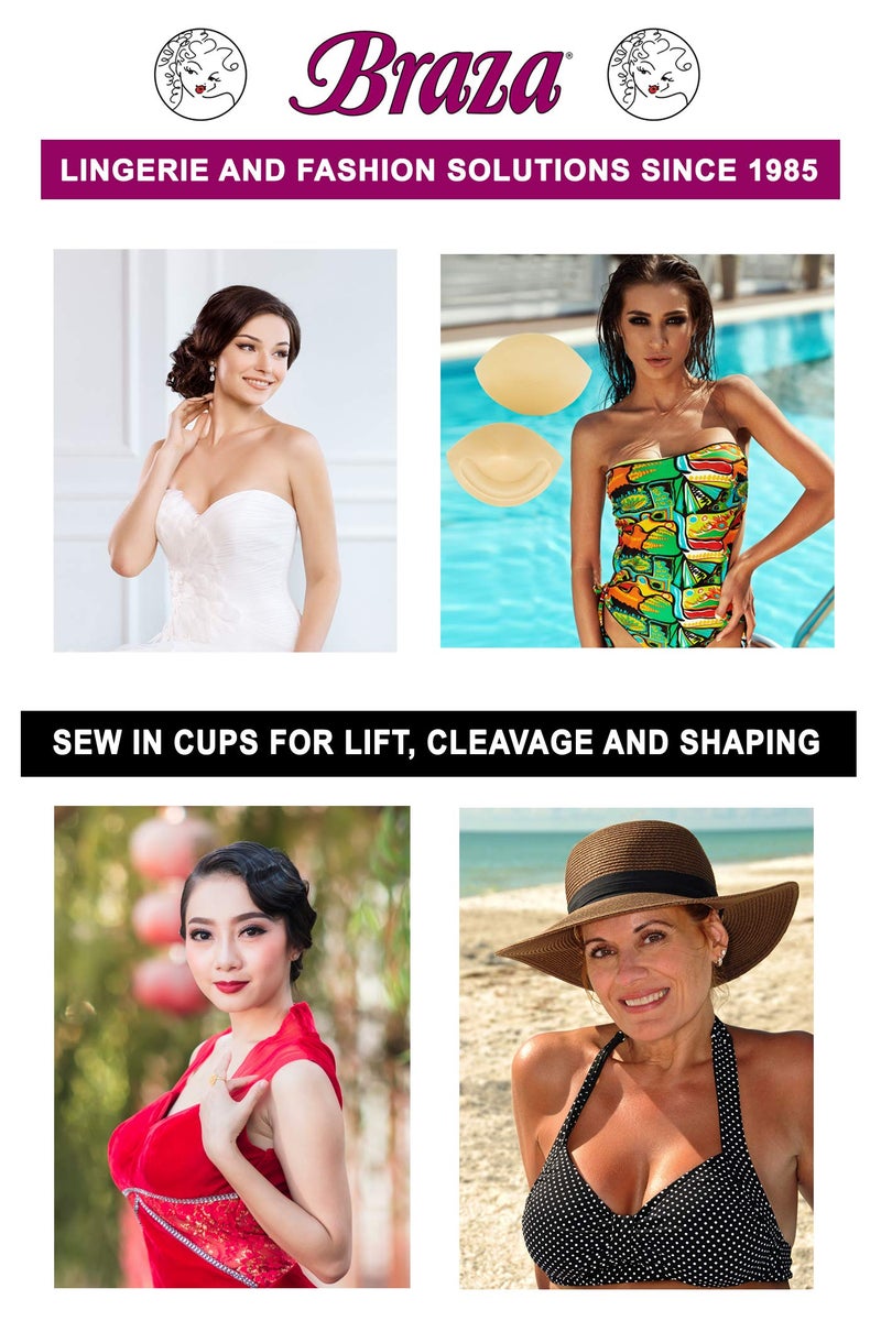 Braza - Sew in Bra & Swimwear Cups - Size C Beige - Image 4