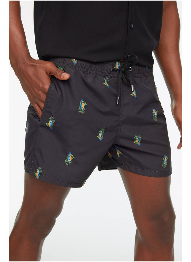 trendyol - Black Men's Short Length Tropical Sea Shorts - Image 1