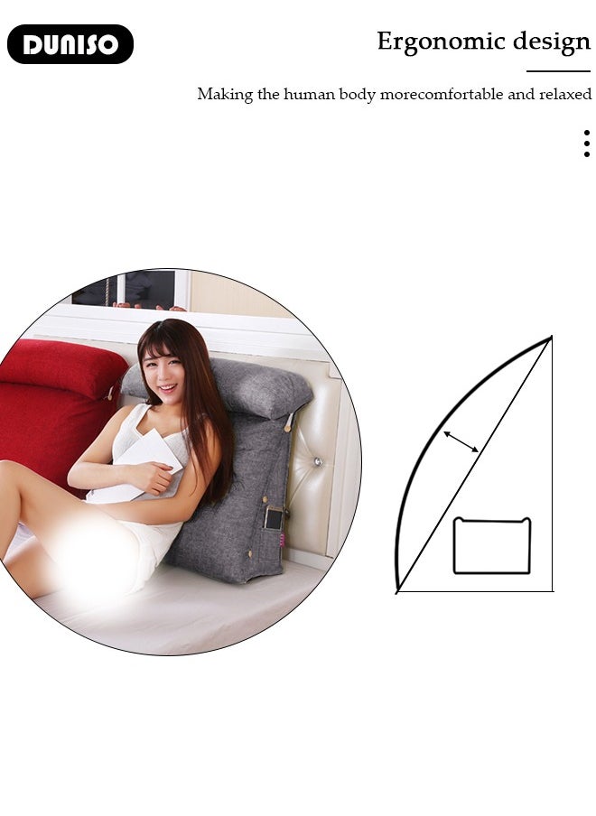 DUNISO Triangle Back Pillow Neck Rest Pillow Sofa Bed Chair Back Support Wedge-shaped Pad Waist Neck Rest Pillow Bed Adult Backrest Lounge Triangle Back Cushion Back Support for Sitting Up in Bed  - Image 3