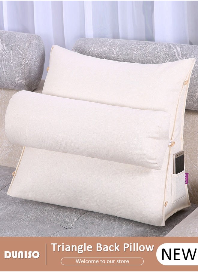 DUNISO Triangle Back Pillow Neck Rest Pillow Sofa Bed Chair Back Support Wedge-shaped Pad Waist Neck Rest Pillow Bed Adult Backrest Lounge Triangle Back Cushion Back Support for Sitting Up in Bed  - Image 1