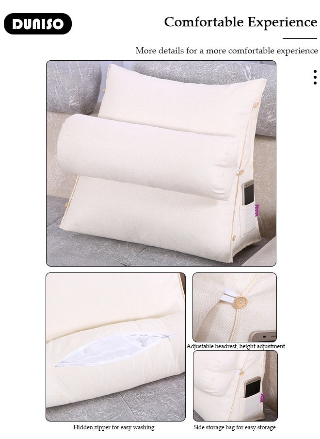 DUNISO Triangle Back Pillow Neck Rest Pillow Sofa Bed Chair Back Support Wedge-shaped Pad Waist Neck Rest Pillow Bed Adult Backrest Lounge Triangle Back Cushion Back Support for Sitting Up in Bed  - Image 2