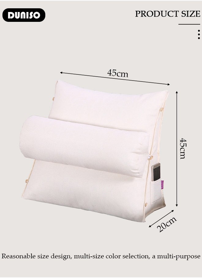 DUNISO Triangle Back Pillow Neck Rest Pillow Sofa Bed Chair Back Support Wedge-shaped Pad Waist Neck Rest Pillow Bed Adult Backrest Lounge Triangle Back Cushion Back Support for Sitting Up in Bed  - Image 4