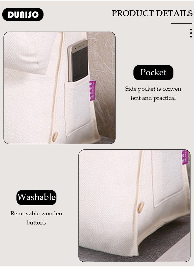 DUNISO Triangle Back Pillow Neck Rest Pillow Sofa Bed Chair Back Support Wedge-shaped Pad Waist Neck Rest Pillow Bed Adult Backrest Lounge Triangle Back Cushion Back Support for Sitting Up in Bed  - Image 5
