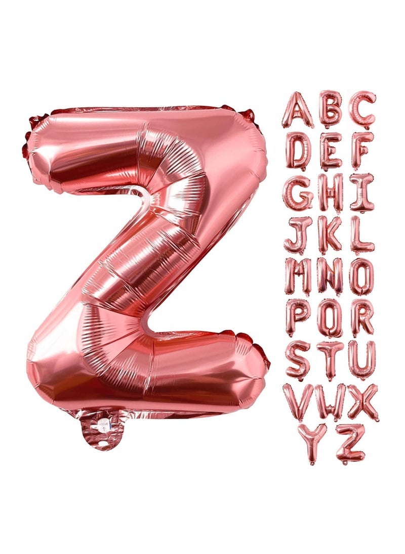 بارتي ويذ إيما بالونات من الذهب الوردي من الألف إلى الياء 32 بوصة بالونات الأبجدية الكبيرة من الذهب الوردي رقائق الهيليوم لتزيين حفل زفاف الذكرى السنوية لحفل ميلاد (Rose Gold-Z) - Image 1