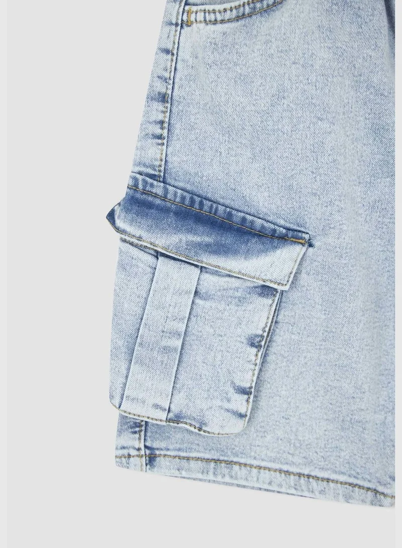 DeFacto Elasticated Waist Distressed Mini Jean Short