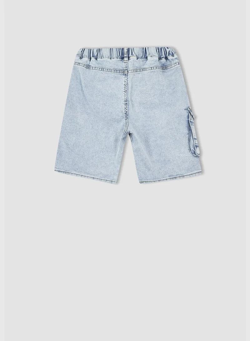 DeFacto Elasticated Waist Distressed Mini Jean Short
