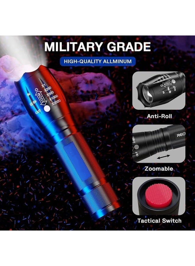 Telescopic Zoom LED Torch Battery Powered, Small Bright Flashlight, Adjustable Focus, Water Resistant Pocket Torch, Lightweight Hand Torch for Power Cut, Camping, Dog Walking, Gifts for Kid Dad Men - Image 2