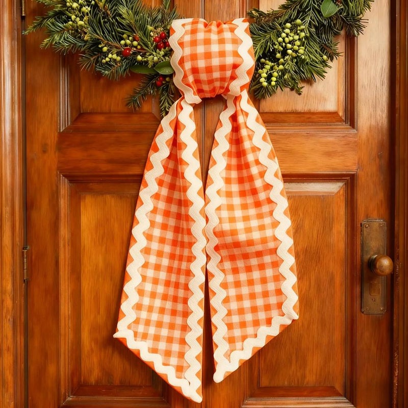 Wavy plaid ribbon curtain tiebacks birthday Christmas party gift boxes wedding New Year decorations - Image 1
